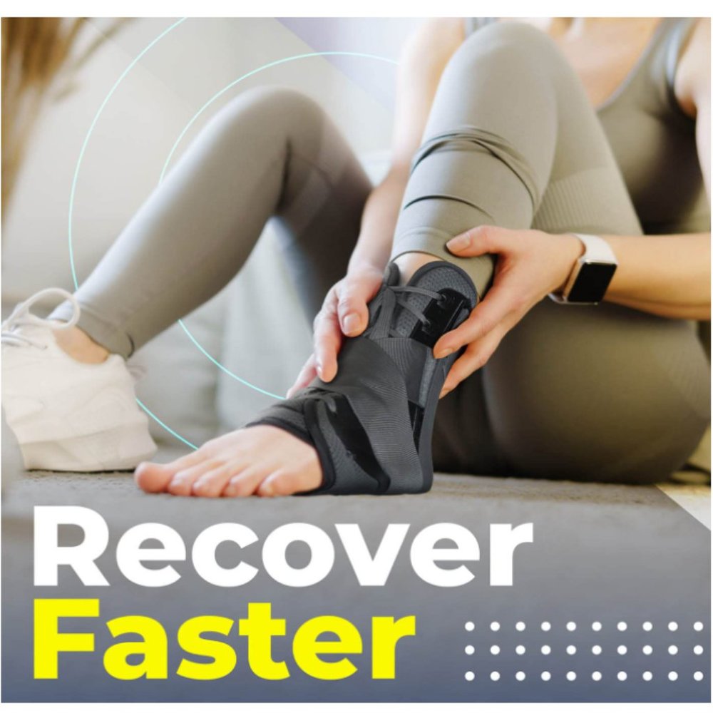 Sparthos Lace Up Ankle Brace - Support for Injury Recovery and Sprained Foot - C